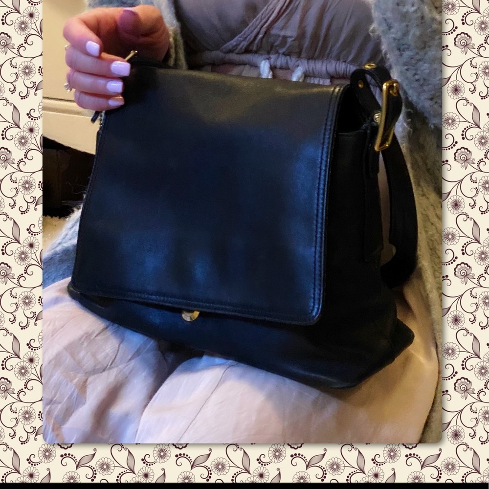 VINTAGE COACH BLACK LEGACY STUDIO FLAP BAG 9828 - Picture 6 of 17